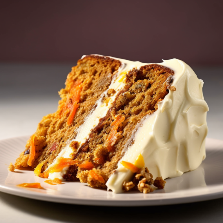 Carrot Cake Slice with Cream Cheese Frosting