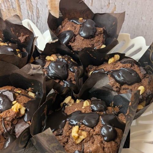 Double Chocolate Walnut Muffin
