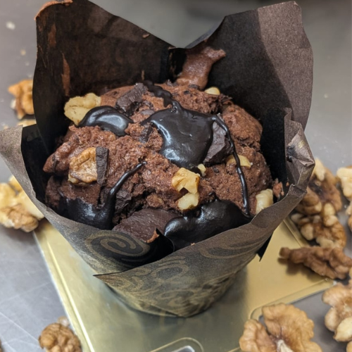 Double Chocolate Walnut Muffin