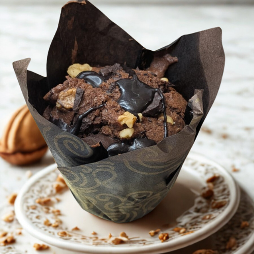 Double Chocolate Walnut Muffin