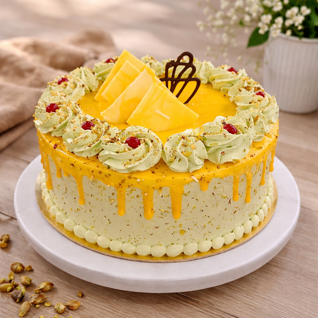 Tropical Mango Pistachio Cake